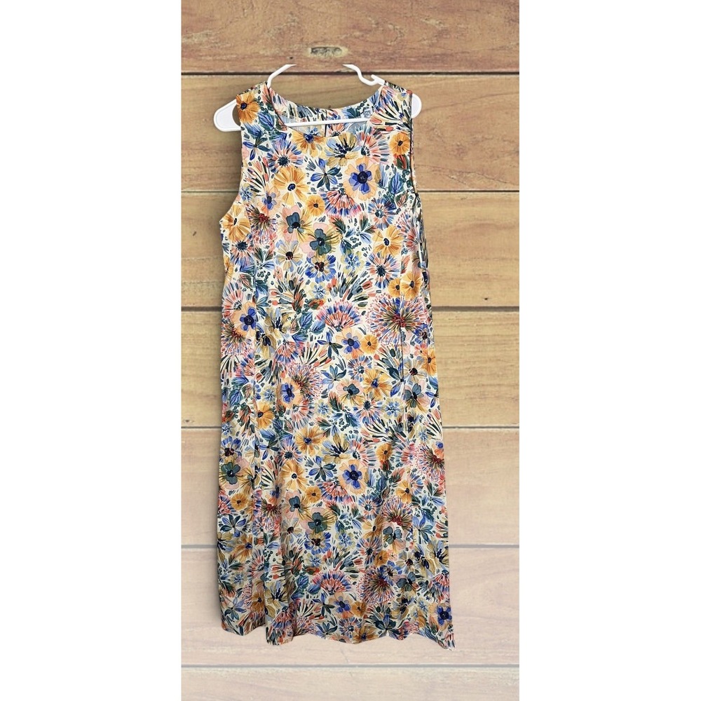 Ripskirt Hawaii Floral Fleur Sun Dress Size M Pockets Resort Beach Watercolor